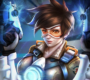 Tracer, overwatch, game, art HD wallpaper