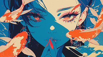 Woman Anime - Koi, Anime, Anime Girl, Koi, AI Art HD wallpaper