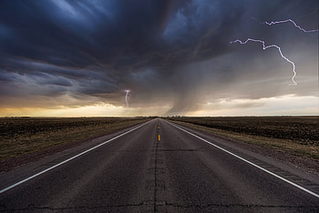 ... united states state iowa sky clouds clouds lightning road ... HD wallpaper