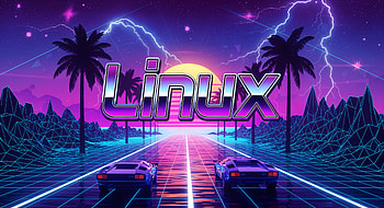 Linux Neon Highway — Vaporwave, Synthwave HD wallpaper