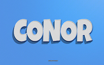 Conor, blue lines background, with names, Conor name, male names, Conor greeting card, line art, with Conor name HD wallpaper