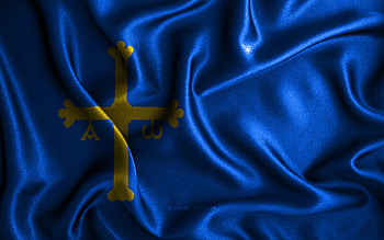 Asturias flag, , silk wavy flags, spanish provinces, Day of Asturias, fabric flags, Flag of Asturias, 3D art, Asturias, Europe, Provinces of Spain, Asturias 3D flag, Spain HD wallpaper