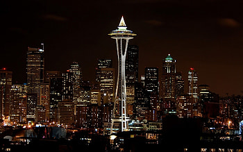 Seattle at night HD wallpaper