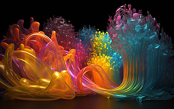 Midjourney AI Art: Vibrant Shapes in Motion, AI Art, Midjourney, artistic, shapes HD wallpaper