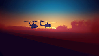 Sky, Night, Clouds, Dark, Helicopter HD wallpaper