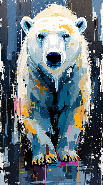 Polar Bear Art: A Stunning , Wildlife HD phone wallpaper