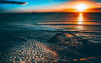 Muriwai Beach - Auckland, NZ, sea, sky, sun, sunset HD wallpaper