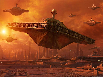 Flight into war, troops, orange, spaceship, war HD wallpaper