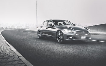 Cars, Bw, Chb, Side View, Infiniti Q50 HD wallpaper