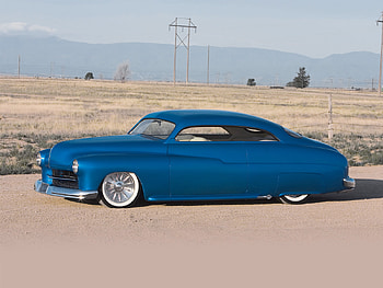 Miss Lead, blue, mercury, rod, 1950 HD wallpaper