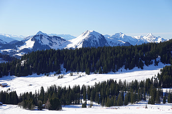 Landscape, Winter, Nature, Trees, Mountains, Snow, View From Above HD wallpaper
