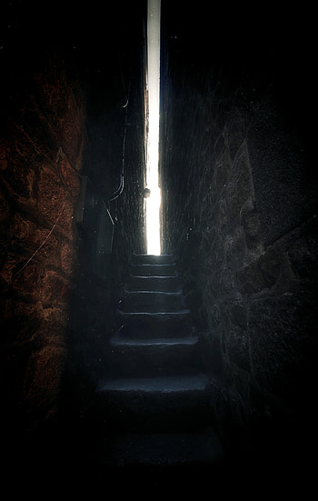 Walls, Dark, Shine, Light, Stairs, Ladder, Gloomy, Slit HD phone wallpaper