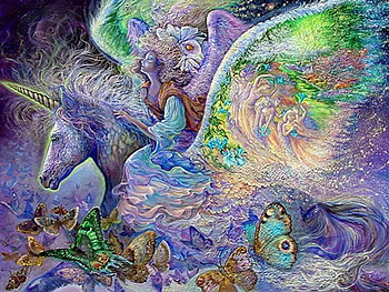 PURPLE UNICORN, unicorn, purple, fantasy, painting HD wallpaper