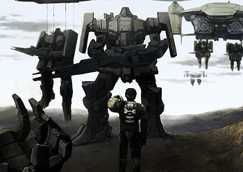 The Cavalry has Arrived, awesome, braindrill, robot, badass, anime, mecha, original, weapon, cool, gun HD wallpaper