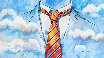 Elevate Your Style: Tie, tie, suit, cloud, illustration, creativity HD wallpaper
