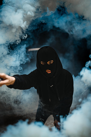 Mask, Smoke, Miscellanea, Miscellaneous, Human, Person, Balaclava HD phone wallpaper