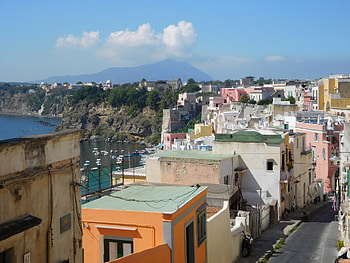 Houses in Procida Italy, Summer, Houses, Procida, Italy, Sky HD wallpaper
