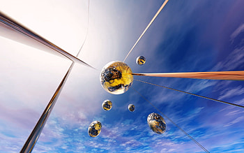 Sky, 3D, Form, Flight, Forms, Balls HD wallpaper