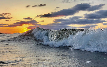 Sea Wave, sea, clouds, Latvia, wave, sunset HD wallpaper