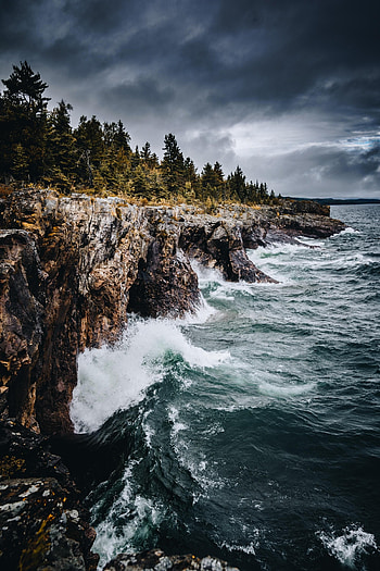 November gales, Lake Superior, Tettegouche HD phone wallpaper