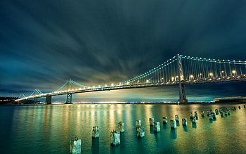 Cities, Night, Usa, Lights, Bridge, United States, r, San Francisco HD wallpaper