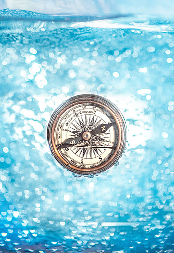 Water, Miscellanea, Miscellaneous, Immersion, Compass, Under Water, Underwater HD phone wallpaper