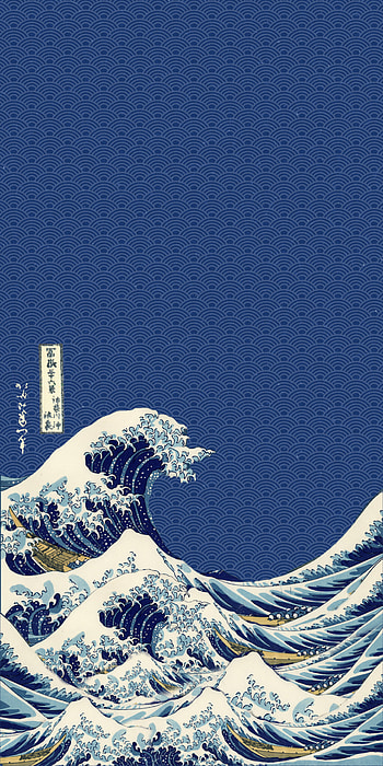 Great wave of kanagawa think you guys could find me a similar to this. Waves , Japanese , Vaporwave, Aesthetic Kanagawa HD phone wallpaper