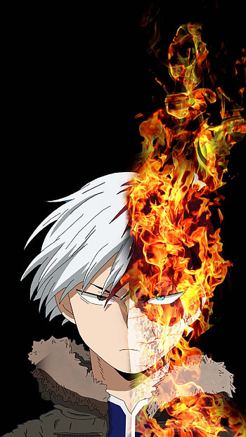 Shoto Todoroki Fire, My Hero Academia, Shoto Todoroki, Anime, Boku No Hero Academia HD phone wallpaper