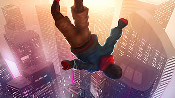 Spiderman Falling, spiderman, superheroes, artwork, digital-art, art HD wallpaper