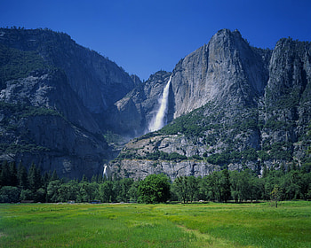 Mountain, Waterfall HD wallpaper