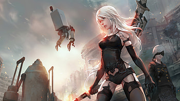 2b Nier Art, nier-automata, games, artist, artwork, digital-art, artstation HD wallpaper