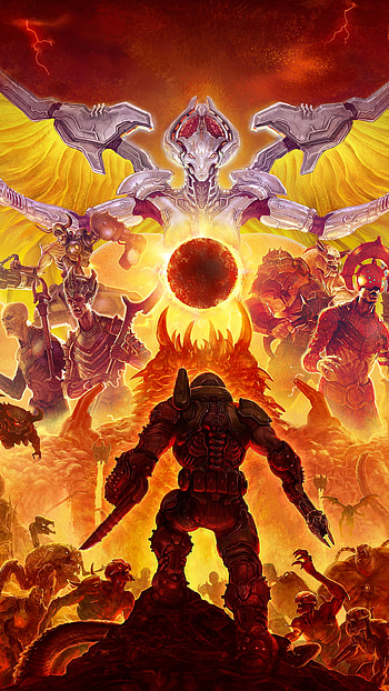 Heavy Metal Starts From Your Pocket, video game, DOOM Eternal HD phone wallpaper