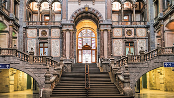 Building architecture, Antwerp train station HD wallpaper