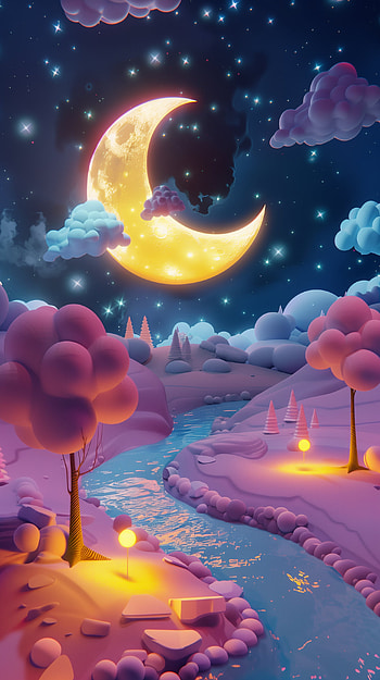 Enchanting Moonlit Dreamscape , moon HD phone wallpaper
