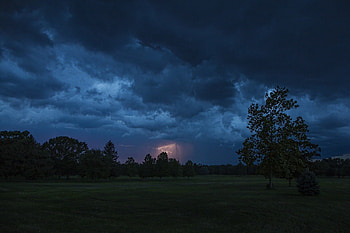 Storm, clouds, black, land, sunset HD wallpaper