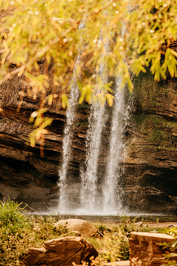 Nature, Water, Stones, Rock, Waterfall, Vegetation HD phone wallpaper
