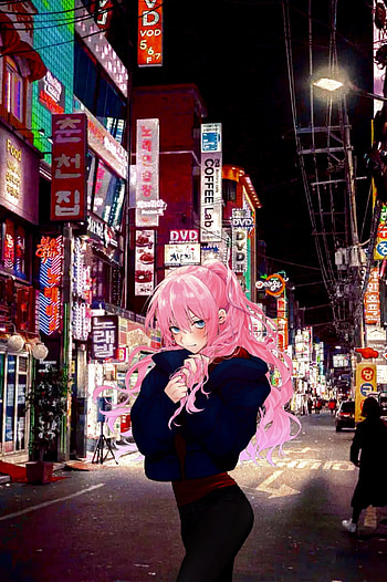 Shikimori, red, magenta, anime HD phone wallpaper