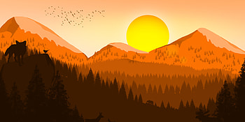 Adorable dawn, forest, artwork HD wallpaper