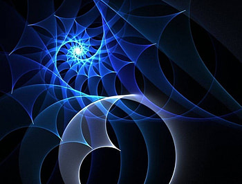 Blue Swirly, fractal, swirly, on black, deep blue HD wallpaper