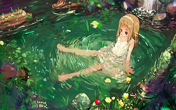 Girl Nature Water Sadness Top Anime HD wallpaper