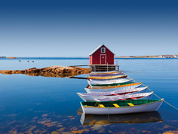 Newfoundland island, island, boat, canada, ocean HD wallpaper