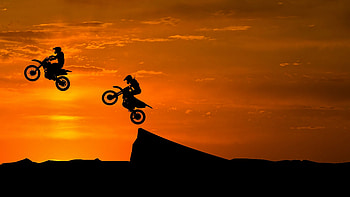 Motocross silhouette , Extreme sports, High-flying action, Thrill-seekers HD wallpaper