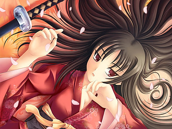 Sakuraba Yuuki, sexy, kimono, sword, ninja, hot, cute, girl, blade, anime girl, anime, weapon, katana, female HD wallpaper