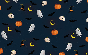 Ghosts and pumpkins, Halloween, art HD wallpaper