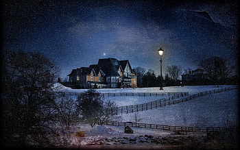 Lone House in Winter Landscape, winter, landscapes, architecture, snow, fields, houses HD wallpaper