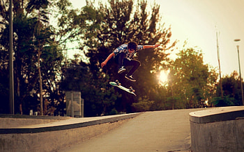 Sports, Trees, Street, Guy, Skateboard, Skate HD wallpaper