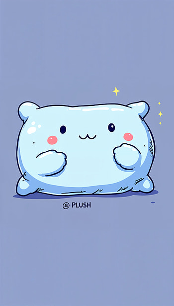 Cozy Plush Pillow , cute, cartoon, blue HD phone wallpaper