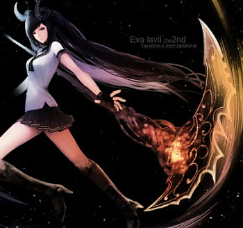 Scythe, black, gloom, eerie, beauty, nice, darkness, cg, magical, sinister, , warrior, female, skirt, sweet, magic, girl, gloomy, beautiful, dark, anime girl, anime, pretty, miniskirt, weapon, lovely HD wallpaper