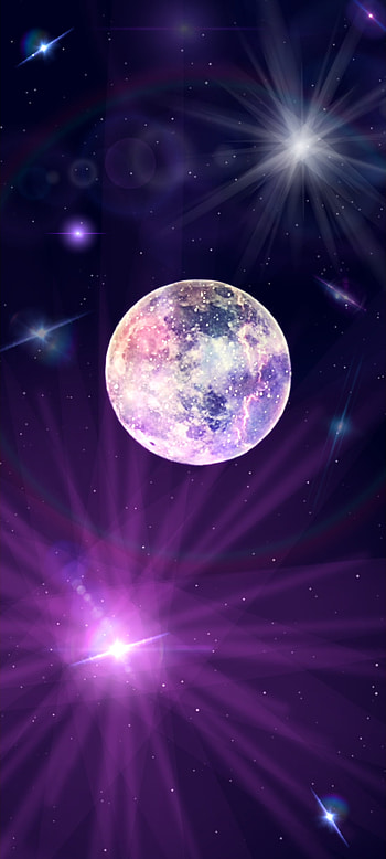 La luna, moon, laluna, purple, stars, space HD phone wallpaper