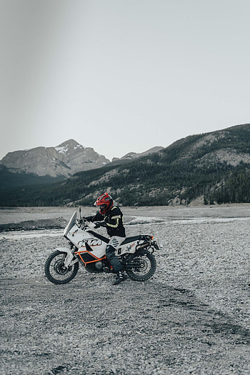 Mountains, Motorcycles, Motorcyclist, Side View, Helmet, Motorcycle, Bike HD phone wallpaper